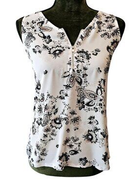 ✨Like New✨ Express V-Neck Quarter Zip Floral Tank, Size XS